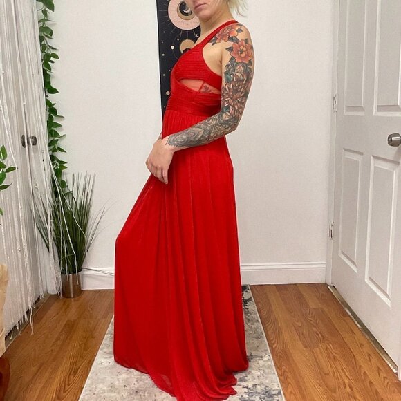 Betsy & Adam Sleeveless Cutout Maxi Dress Size 0 Red - Picture 4 of 6